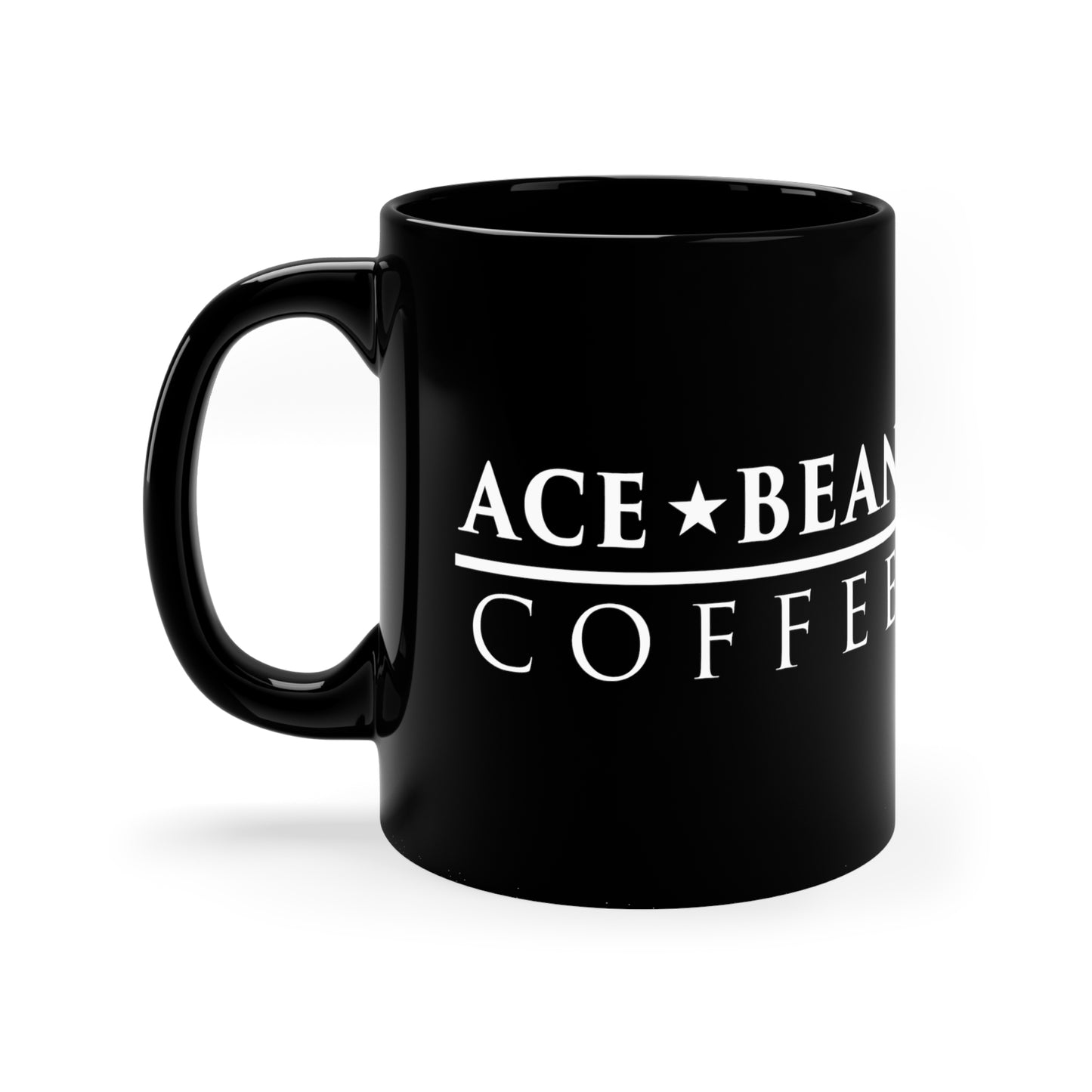 Ace Bean Coffee 11oz Black Mug