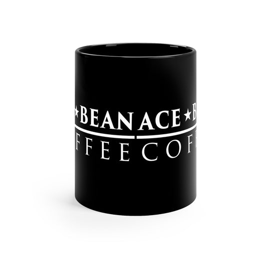 Ace Bean Coffee 11oz Black Mug